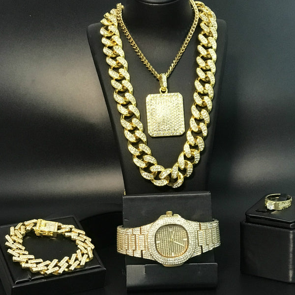 Watch & Necklace & Pendant & Bracelet & Ring Combo