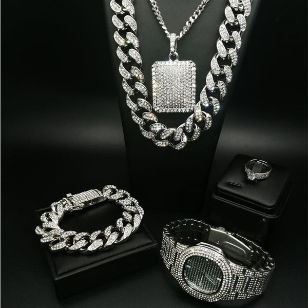 Watch & Necklace & Pendant & Bracelet & Ring Combo