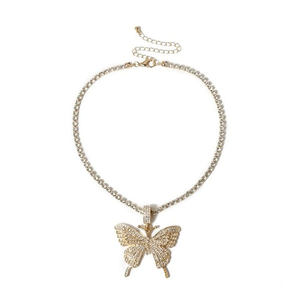 Fully Iced Out Butterfly Pendant