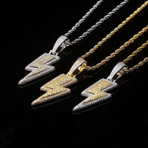 Iced Out Lightning Pendant