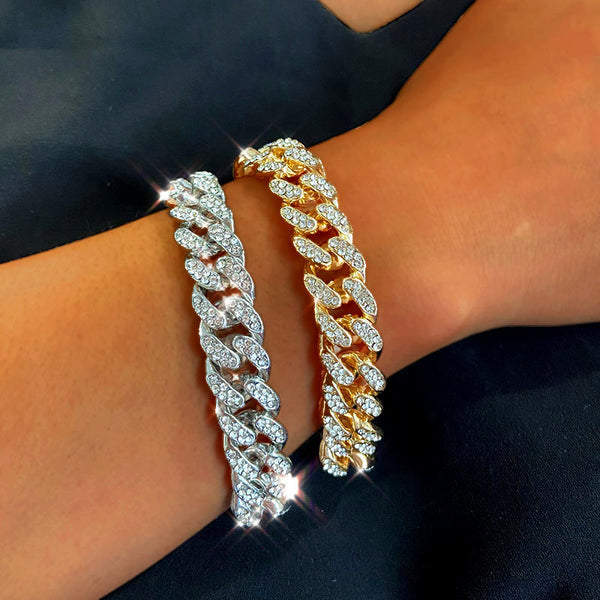 Iced Out Cuban Link Chain Bracele