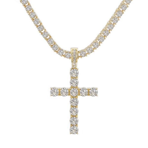Iced Out Cross Pendant Necklace