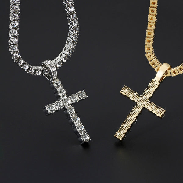 Iced Out Cross Pendant Necklace