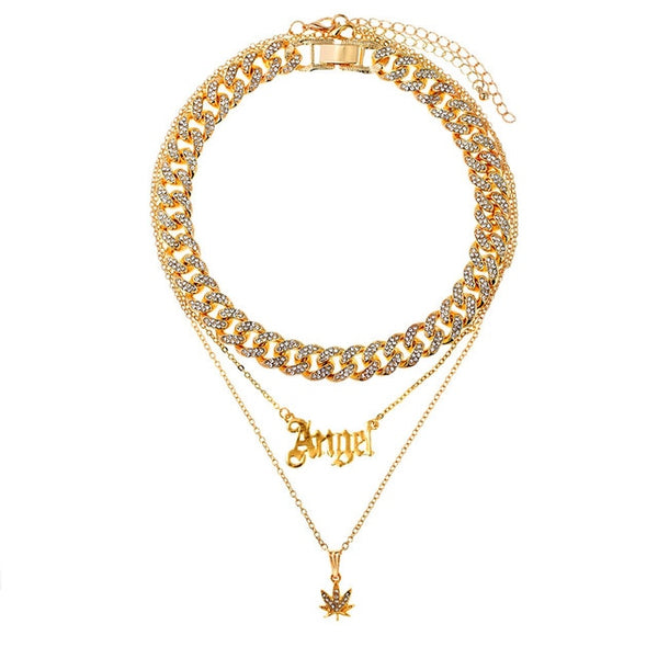Iced Out Necklace Butterfly Pendant