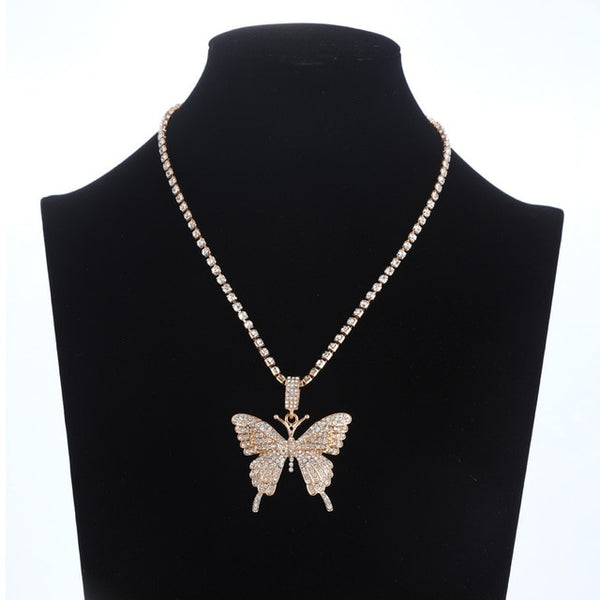 Pink Butterfly Necklace