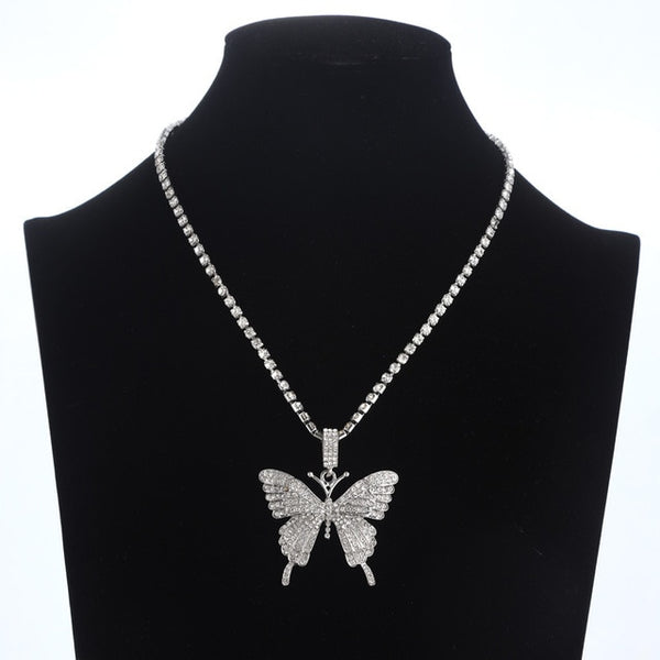 Pink Butterfly Necklace