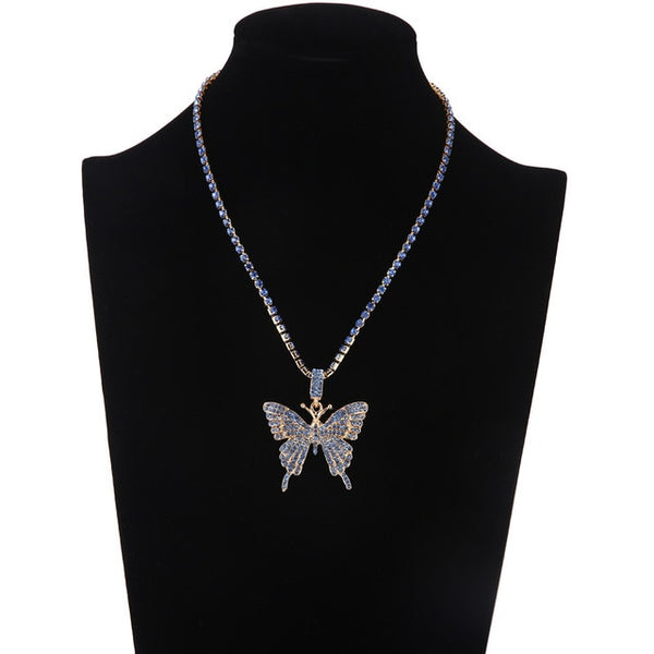 Pink Butterfly Necklace