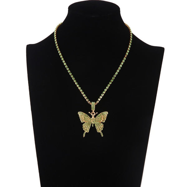 Pink Butterfly Necklace
