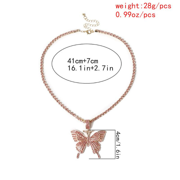 Fully Iced Out Butterfly Pendant