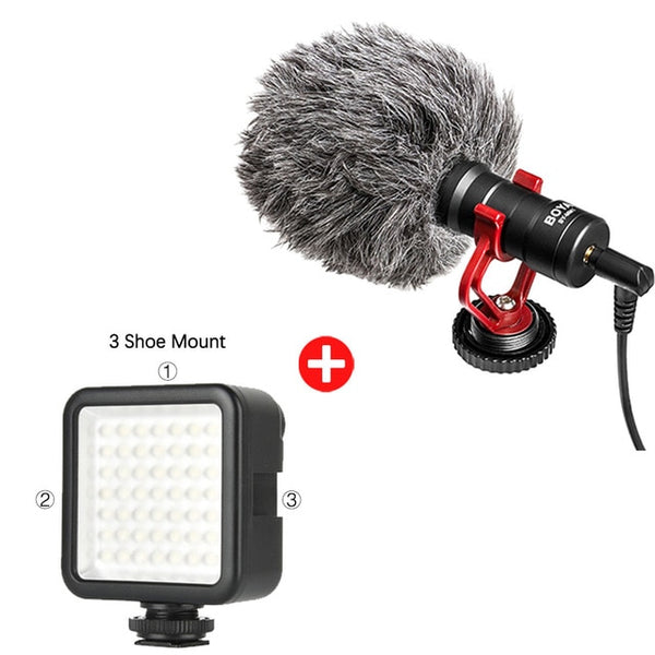 Microphone Cardioid Shotgun for iPhone Android Smartphone Canon Nikon Sony DSLR Camera