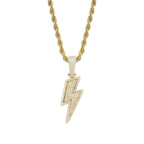 Iced Out Lightning Pendant