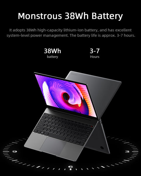 CHUWI GemiBook 13" 2K IPS Screen LPDDR4X 12GB 256GB SSD Intel Celeron Quad Core Windows 10 Laptop with Backlit Keyboard