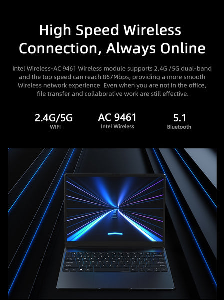 CHUWI GemiBook 13" 2K IPS Screen LPDDR4X 12GB 256GB SSD Intel Celeron Quad Core Windows 10 Laptop with Backlit Keyboard