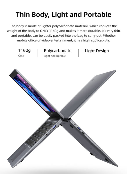 CHUWI HeroBook Pro+, 13.3 Inch, 3200*1800 Resolution, Intel Celeron J3455 Processor, LPDDR4 8GB, 128GB ROM, Windows 10, Laptop