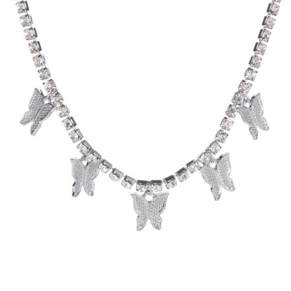 iced out Butterfly necklace