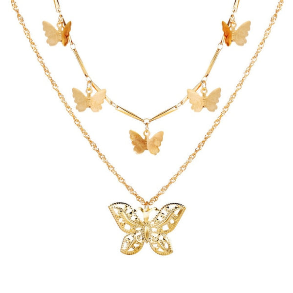 iced out Butterfly necklace
