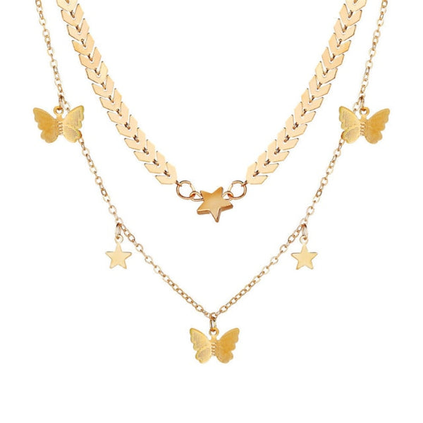 iced out Butterfly necklace